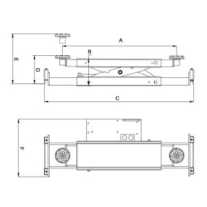 Dimensions for Ascenta RJ2800A - Jacking Beam